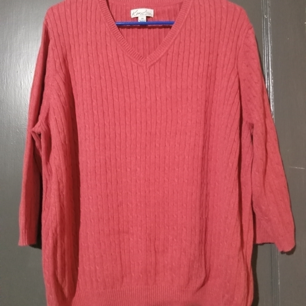 Kim Rogers women's mauve color long sleeve sweater. Size 2X